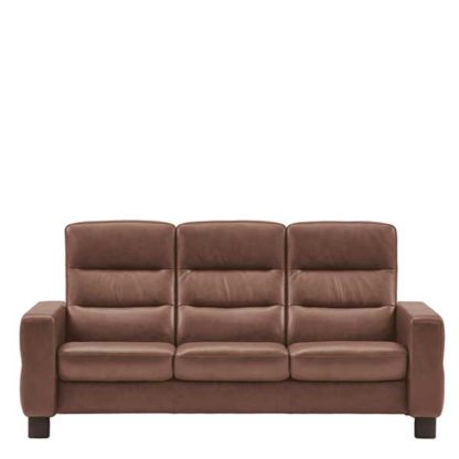 An Image of Stressless Wave High Back 3 Seater Sofa Leather