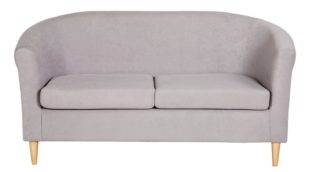 An Image of Habitat 2 Seater Fabric Tub Sofa - Light Grey