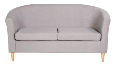 An Image of Habitat 2 Seater Fabric Tub Sofa - Light Grey