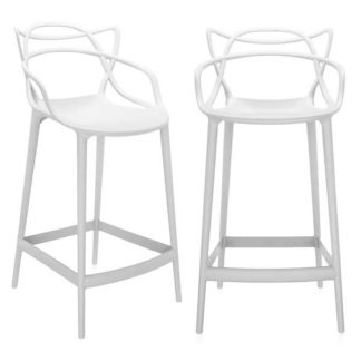 An Image of Pair of Kartell Masters Counter Stools White