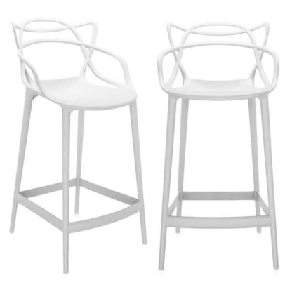 An Image of Pair of Kartell Masters Counter Stools White
