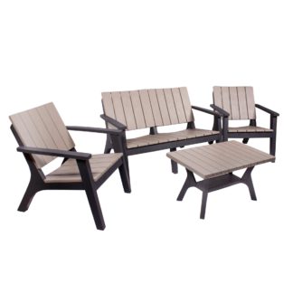 An Image of Faro 4 Seater Conversation Set Black