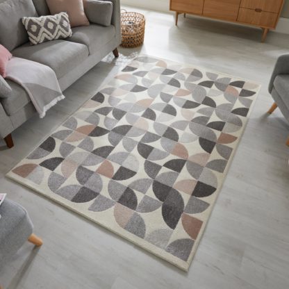 An Image of Alcazar Geometric Rug Alcazar Geo Grey Multi