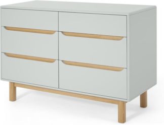 An Image of Jayden Wide Chest Of Drawers, Grey & Oak