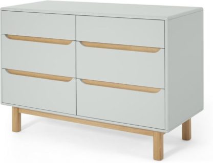 An Image of Jayden Wide Chest Of Drawers, Grey & Oak