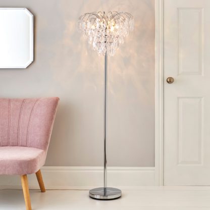 An Image of Parla Chrome Floor Lamp Chrome