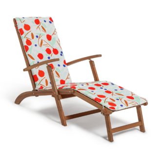An Image of Habitat Wooden Steamer Chair - Pomegranate