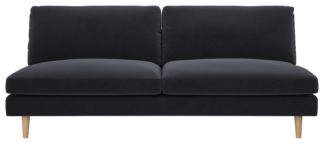 An Image of Habitat Teo 3 Seater Velvet Sofa - Charcoal