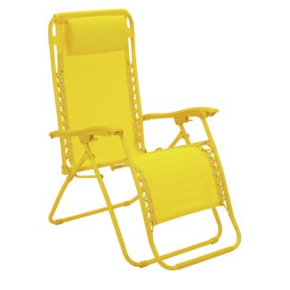 An Image of Argos Home Zero Gravity Sun Lounger - Yellow