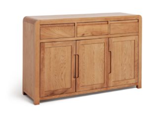 An Image of Habitat Novara 3 Door 3 Drawer Sideboard - Oak Veneer