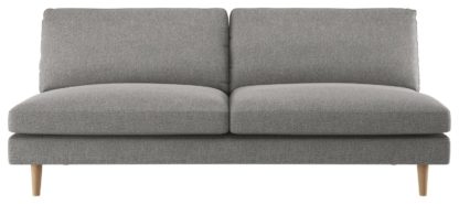 An Image of Habitat Teo 3 Seater Fabric Sofa - Charcoal