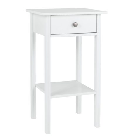 An Image of Habitat Minato 1 Drawer Bedside Table - White