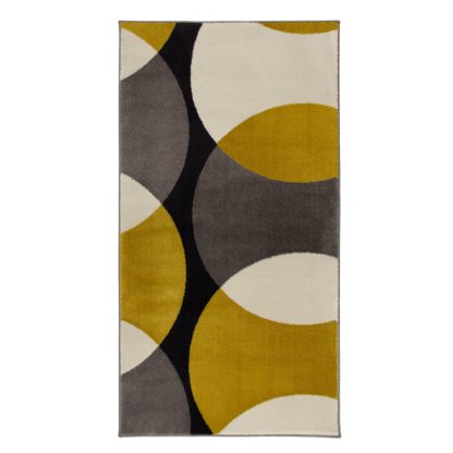 An Image of Abstract Geometric Circles Rug Abstract Circles Blush