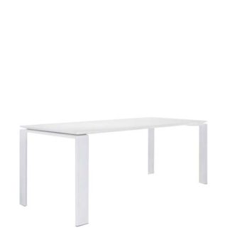 An Image of Kartell Four Soft Touch Dining Table White on White