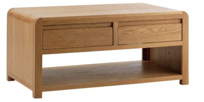 An Image of Habitat Novara 2 Drawer Coffee Table - Oak Veneer