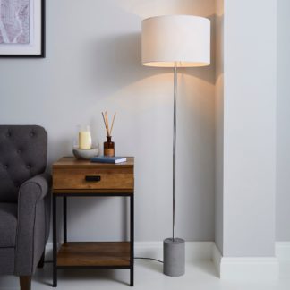 An Image of Kya Concrete Base Floor Lamp Grey