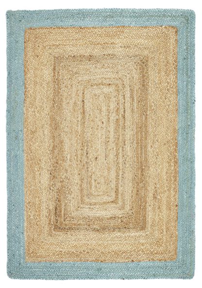 An Image of Origins Jute Border Rug - 160x230cm - Duck Egg