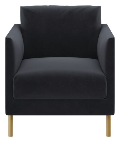 An Image of Habitat Hyde Charcoal Velvet Armchair