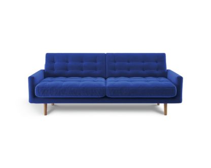 An Image of Habitat Fenner 3 Seater Velvet Sofa - Orange