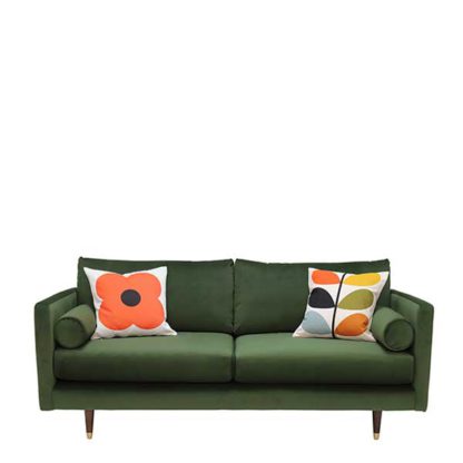 An Image of Orla Kiely Mimosa Small Sofa Plain Velvet