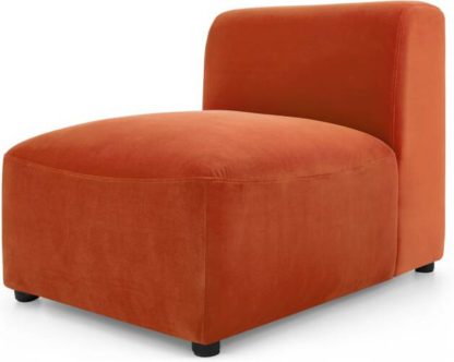 An Image of Juno Modular Single Seat, Flame Orange Velvet