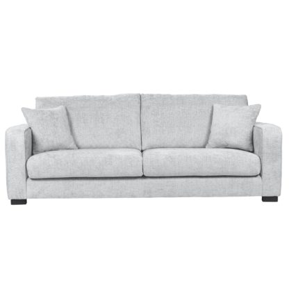 An Image of Carson Chunky Chenille 4 Seater Sofa Pebble