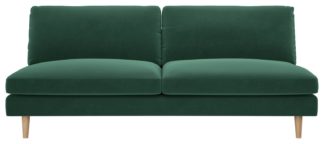An Image of Habitat Teo 3 Seater Velvet Sofa - Green