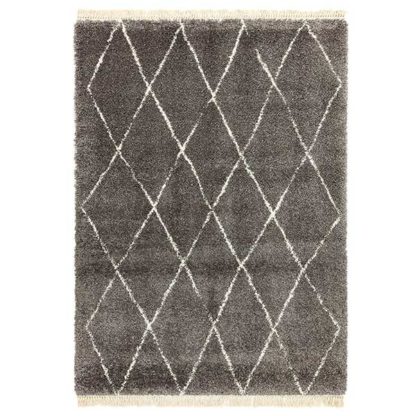 An Image of Rocco Diamond Rug Grey