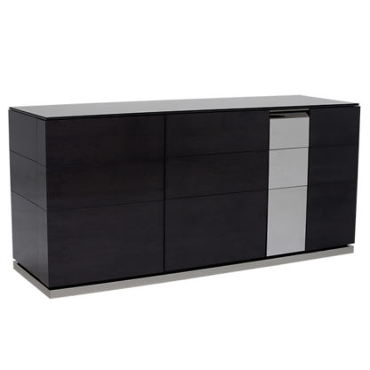 An Image of Carvelle 3 Door Buffet Cabinet Dark Velvet Birch