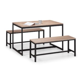 An Image of Tribeca Dining Table & 2 Benches Black