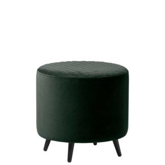 An Image of Rivington Velvet Footstool Dark Green