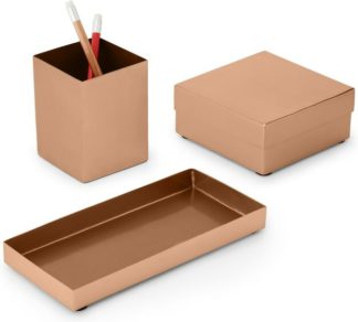 An Image of Normos Metal Stationery Set, Copper