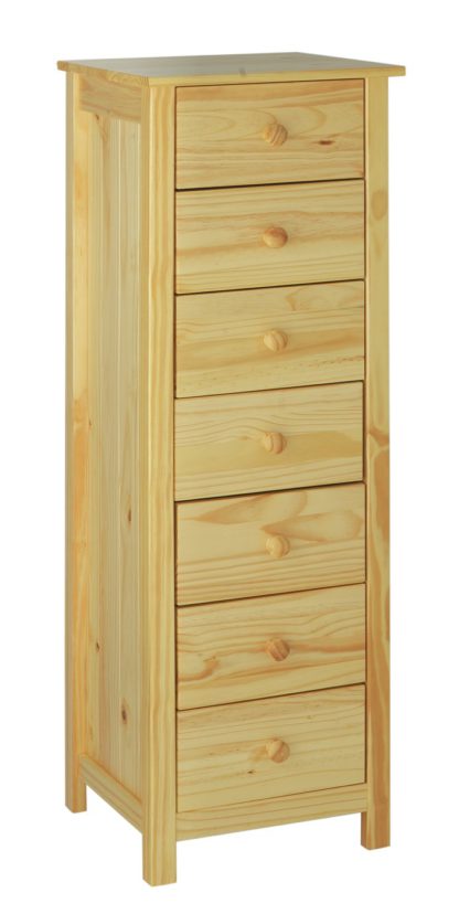 An Image of Habitat Scandinavia 7 Drawer Tallboy - Pine