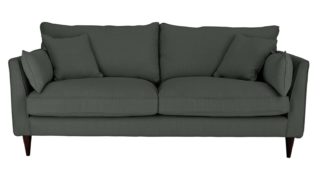 An Image of Habitat Hector 3 Seater Fabric Sofa - Charcoal Linen