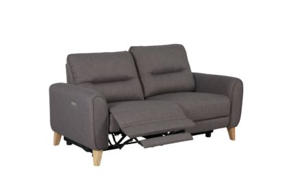 An Image of Habitat Tommy 3 Seater Fabric Recliner Sofa - Grey