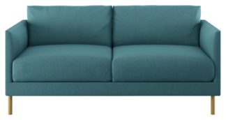 An Image of Habitat Hyde 2 Seater Fabric Sofa - Teal