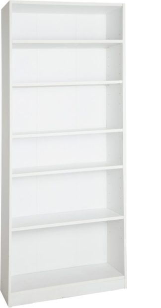 An Image of Habitat Maine 5 Shelf Tall & Wide Deep Bookcase - White