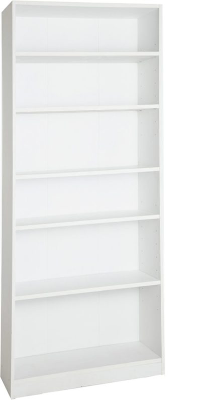 An Image of Habitat Maine 5 Shelf Tall & Wide Deep Bookcase - White