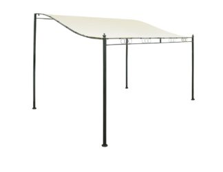 An Image of Greenhurst 3m x 3m Wall Mounted Garden Gazebo - Cream