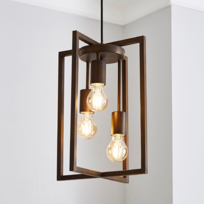 An Image of London 3 Light Bronze Industrial Pendant fitting Brown
