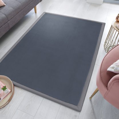 An Image of Keira Memory Foam Rug Dark Grey