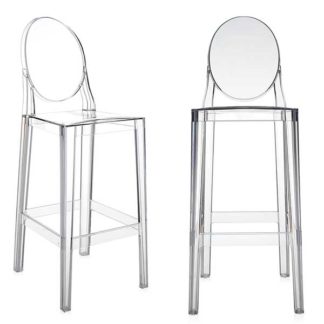 An Image of Pair of Kartell One More Bar Stools Crystal