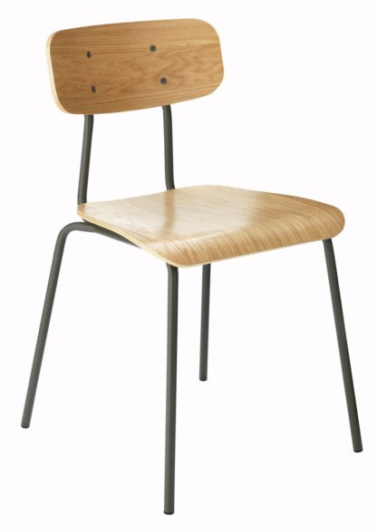 An Image of Habitat Hester Stackable Dining Chair - Charcoal