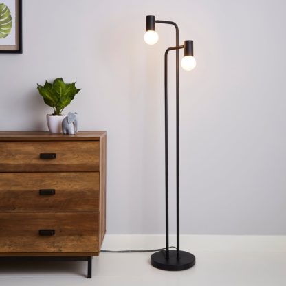 An Image of Bradford Floor Lamp Matt Black Matt Black