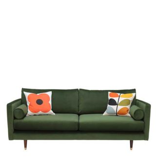 An Image of Orla Kiely Mimosa Medium Sofa Plain Velvet