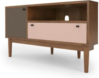 An Image of Campton Corner Media Unit, Dark Stain Oak and Pink