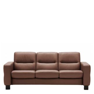 An Image of Stressless Wave Low Back 3 Seater Sofa Leather