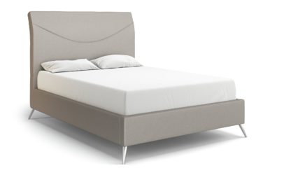 An Image of MiBed Seattle Velvet Double Bed Frame - Grey