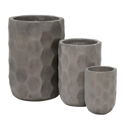 An Image of Geradis Set of 3 Pots Concrete