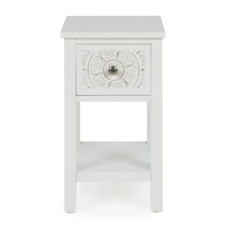 An Image of Samira 1 Drawer Bedside Table White